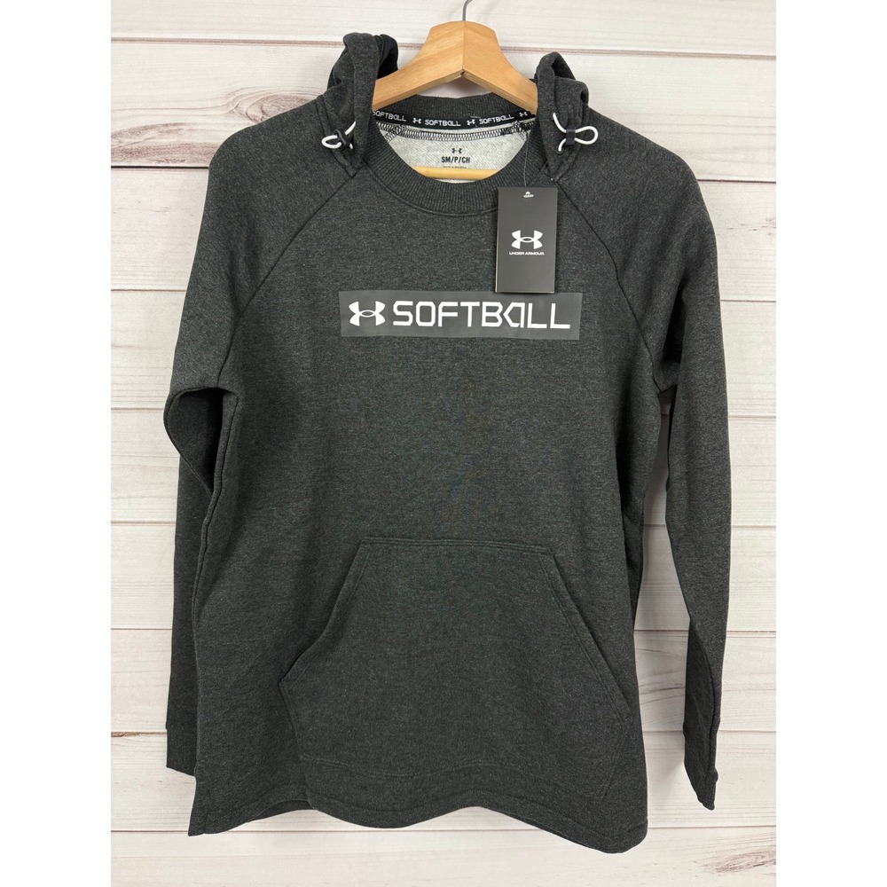 Women's Under Armour‎ Softball Fleece Hoodie Gray size S NWT